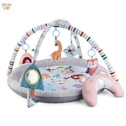 Foldable Baby Playmats and Gyms Safe Playpen-Style Baby Activity Gym with Pillow and Toys Removable Padding Thick Breathable Baby Play Mat Early Learning Gym Floor Mats with Foldable Storage for Newborns 0-36M