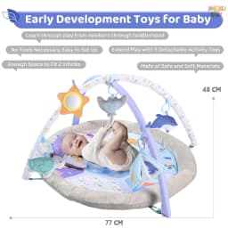 Foldable Baby Playmats and Gyms Safe Playpen-Style Baby Activity Gym with Pillow and Toys Removable Padding Thick Breathable Baby Play Mat Early Learning Gym Floor Mats with Foldable Storage for Newborns 0-36M