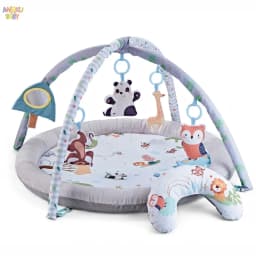Foldable Baby Playmats and Gyms Safe Playpen-Style Baby Activity Gym with Pillow and Toys Removable Padding Thick Breathable Baby Play Mat Early Learning Gym Floor Mats with Foldable Storage for Newborns 0-36M