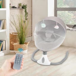 Electric Bluetooth Baby Cradle Baby Auto Swing Chair with Remote Control for 0-18 Months, Swing Amplitudes /Timing Adjustable