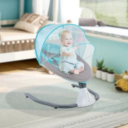 Electric Bluetooth Baby Cradle Baby Auto Swing Chair with Remote Control for 0-18 Months, Swing Amplitudes /Timing Adjustable