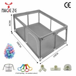 Baby Fence Baby Playpen Playpen for Baby Baby Playground Baby Play Yard Baby Activity Fence Playpen for Children Kids Safety Fence Kids Ball Pool Indoor Playground Play Zone Baby Park, Large 66CM High Mesh Steel Frame Zipper Entry Padded Corners