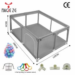 Baby Fence Baby Playpen Playpen for Baby Baby Playground Baby Play Yard Baby Activity Fence Playpen for Children Kids Safety Fence Kids Ball Pool Indoor Playground Play Zone Baby Park, Large 66CM High Mesh Steel Frame Zipper Entry Padded Corners