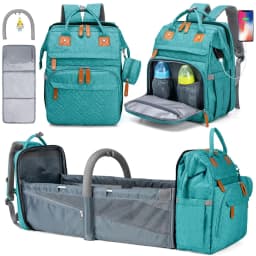 Baby Diaper Bags with Changing Station, Waterproof Large Capacity Diaper Bag Backpack for Moms Dads with USB Charging Port and Stroller Straps, Baby Shower Gifts ,Pink,Green,Blue