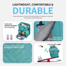 Baby Diaper Bags with Changing Station, Waterproof Large Capacity Diaper Bag Backpack for Moms Dads with USB Charging Port and Stroller Straps, Baby Shower Gifts ,Pink,Green,Blue
