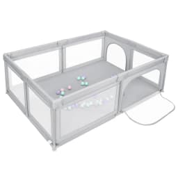 Baby Playpen, Indoor and Outdoor Playpen, Baby Play Area Including 50 Ocean Balls, Light Grey/Dark Grey/Green/Black, 120X120X66Cm/180X120X66Cm/205X147X66Cm