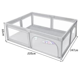 Baby Playpen, Indoor and Outdoor Playpen, Baby Play Area Including 50 Ocean Balls, Light Grey/Dark Grey/Green/Black, 120X120X66Cm/180X120X66Cm/205X147X66Cm