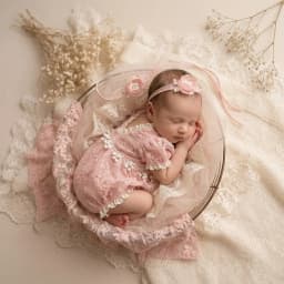 Newborn Photography Props Girl Pink Lace Romper Infant Photoshoot Outfit Vintage Princess Baby Bodysuit Studio Clothes