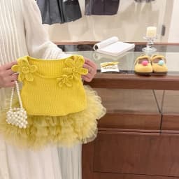 Children's Summer Princess Set Lemon Yellow Flower Knitted Vest Gauze Dress TUTU Skirt Girls' Outfit