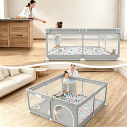 Large Baby Playpen for Children,Baby Playpen with Basketball Hoop, Playground for Toddlers,Indoor Outdoor Kids Activity Center