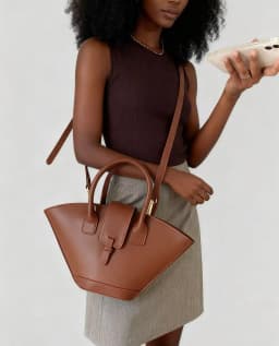 Chic Leather Simple Handbag Elegant Design Parisian Inspired Can Be Used As A Glamorous And Fashionable Diaper Bag