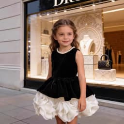 New Little Girl Princess GownChildren Girls Dress Clothes Sleeveless Formal Costume Elegant Tutu Party Pageant Kids Clothing