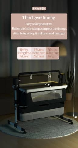 Electric Baby Crib Bassinet Cradle Bluetooth Music Timer with Automatic Swing Remote Control Foldable Design Breathable Mesh Sides Soft Mattress Stable Frame Safe Sleeping Bed for Newborn Infant Home Use and Travel Comfort Baby Cots for Newborns