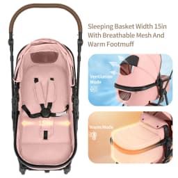 2 in 1 Baby Stroller, High Landscape Infant Stroller Pram Foldable Pushchair with Adjustable Canopy,Mom Bags