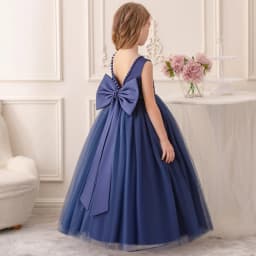 Girls' Premium Princess Dress with Oversized Bow – Full Tulle Flower Girl & Recital Gown for Piano Performances