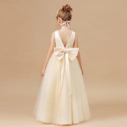 Girls' Premium Princess Dress with Oversized Bow – Full Tulle Flower Girl & Recital Gown for Piano Performances