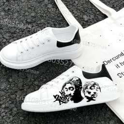 New Tupac Adult Shoes Man Woman Cool 2Pac Print Lightweight Sports Shoes Simple Lace Up White Selection Casual Shoes Gift