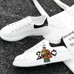New Tupac Adult Shoes Man Woman Cool 2Pac Print Lightweight Sports Shoes Simple Lace Up White Selection Casual Shoes Gift