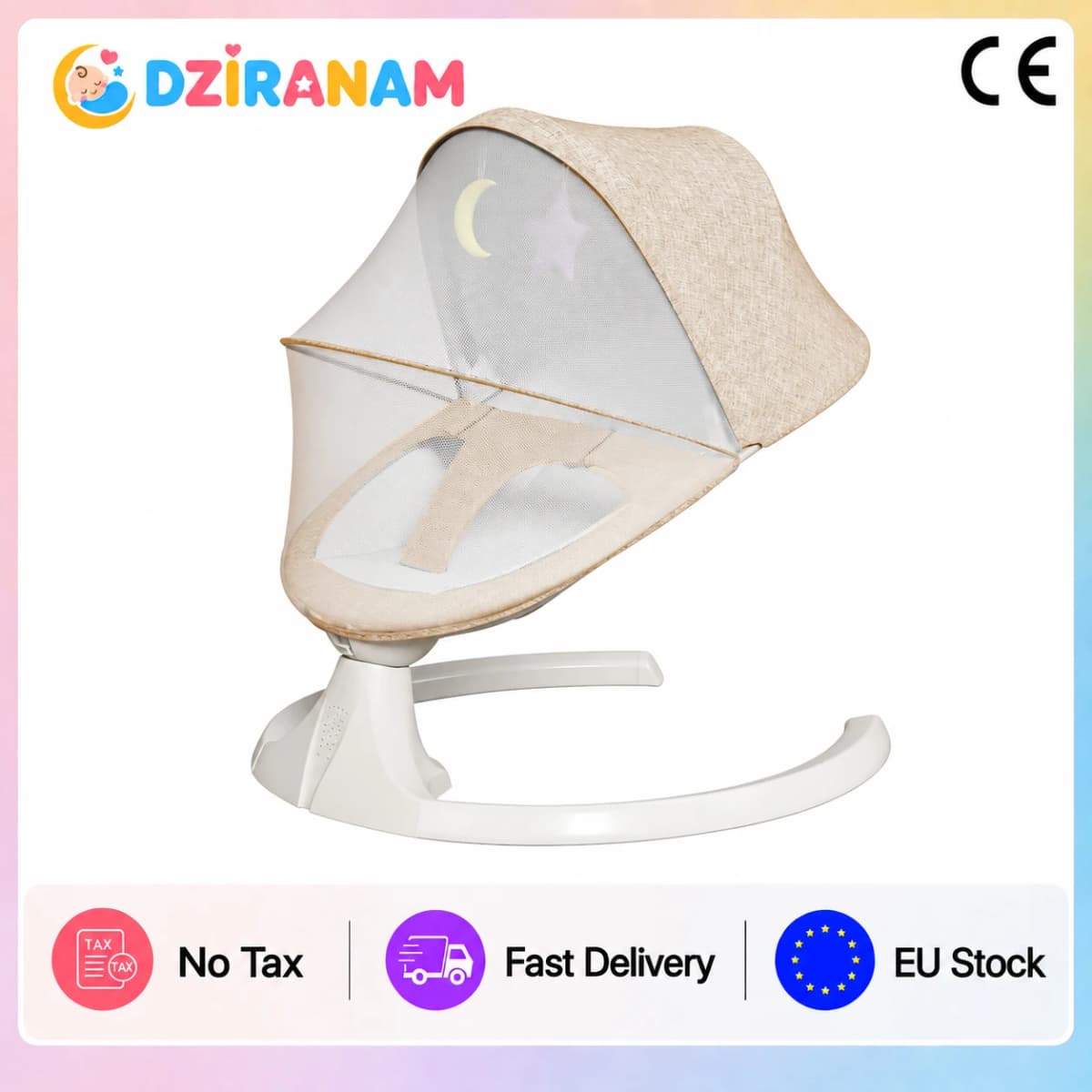 Electric Baby Swing with Five Sway Speeds Bluetooth Music Remote Control and Three Timer Modes Baby Swing for Infants with Breathable Cushion Mosquito Net Baby Rocker Chair for Newborn Nursery Indoor Outdoor Baby Gift