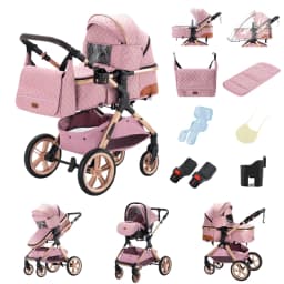 2026 3 in 1 Elevated View Baby Stroller Travel System with Bassinet Multi‑Position Recline Easy‑Folding Infant Stroller for Newborn