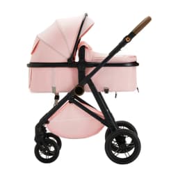 High Landscape Baby Stroller 2-in-1 Convertible Pram Infant Carriage Shock Absorbing Wheels Adjustable Handle Sturdy Durable