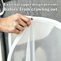Gray Baby Playpen for Infants & Toddlers, Indoor & Outdoor Kids Activity Center Play Yard, Skin-Friendly Cushioned Play Fence with Soft Breathable Mesh, Anti-Bump Safe Play Pen, Portable Indoor/Outdoor Playpen, The Best Gift for a Baby.