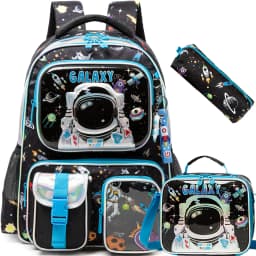 Boys Backpack Set with Lunch Box, School Travel Bookbag for Preschool & Elementary Kids Ages 8-10