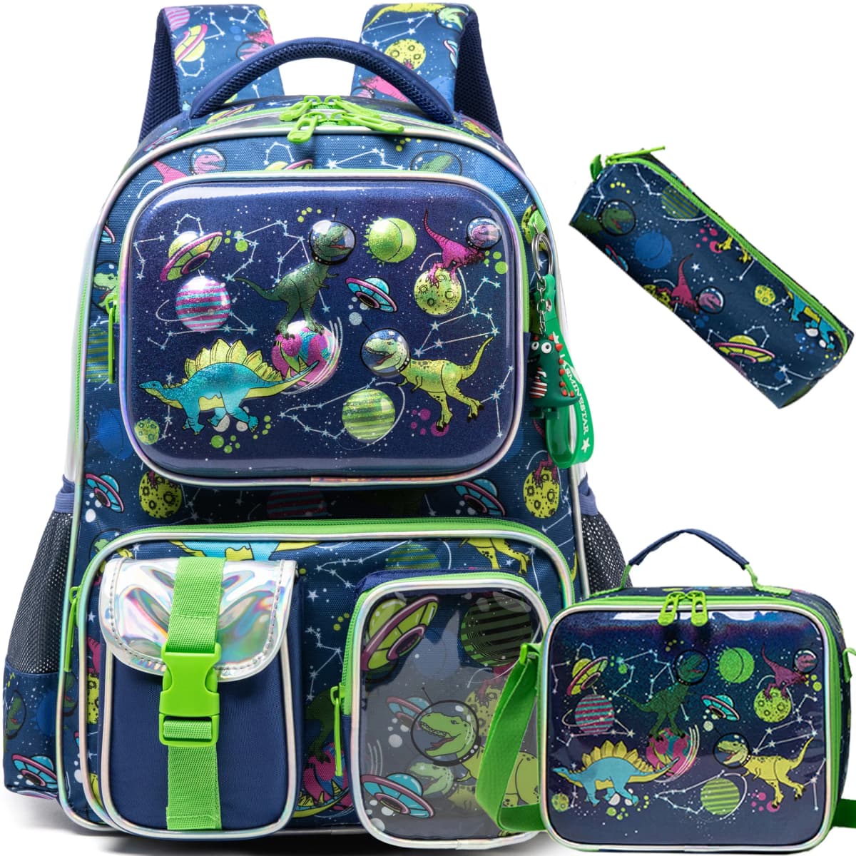 Boys Backpack Set with Lunch Box, School Travel Bookbag for Preschool & Elementary Kids Ages 8-10