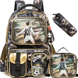 Boys Backpack Set with Lunch Box, School Travel Bookbag for Preschool & Elementary Kids Ages 8-10