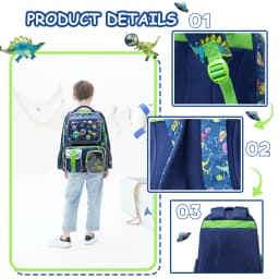 Boys Backpack Set with Lunch Box, School Travel Bookbag for Preschool & Elementary Kids Ages 8-10