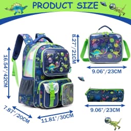 Boys Backpack Set with Lunch Box, School Travel Bookbag for Preschool & Elementary Kids Ages 8-10