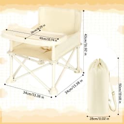 Folding Baby High Chair Portable Toddler Feeding Chair with Removable Tray & Safety Harness, Lightweight Compact Travel High Chair for Indoor Outdoor Use