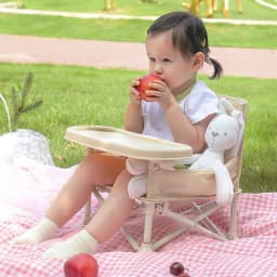 Folding Baby High Chair Portable Toddler Feeding Chair with Removable Tray & Safety Harness, Lightweight Compact Travel High Chair for Indoor Outdoor Use