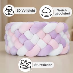 200cm Braided Baby Crib Bumper Pad Soft Breathable Toddler Bed Rail Protector Nursery Decor Newborn Baby Shower Gifts