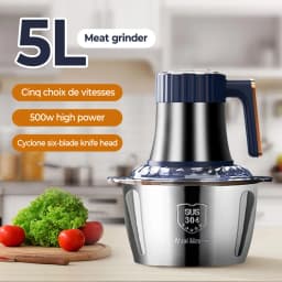 5L Electric Meat Grinders 304 Stainless Steel Food Crusher Multifunctional Vegetable Slicer Chopper Mincer Baby Food Processor