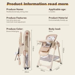 Multi-Functional Baby High Chair with Adjustable Eating Tray, Convertible Infant Feeding Booster Seat, Pyramid Stable Frame with Omnidirectional Brake Wheels, Breathable Padded Cushion for Toddlers
