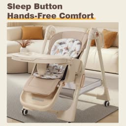 Multi-Functional Baby High Chair with Adjustable Eating Tray, Convertible Infant Feeding Booster Seat, Pyramid Stable Frame with Omnidirectional Brake Wheels, Breathable Padded Cushion for Toddlers