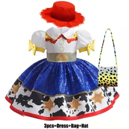 Kids Girls Cosplay Costume for Western Cowgirl Dress for Halloween Birthday Theme Party Outfit Cowboy Hat Scarf Sets