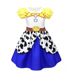 Kids Girls Cosplay Costume for Western Cowgirl Dress for Halloween Birthday Theme Party Outfit Cowboy Hat Scarf Sets