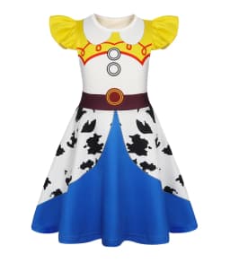 Kids Girls Cosplay Costume for Western Cowgirl Dress for Halloween Birthday Theme Party Outfit Cowboy Hat Scarf Sets