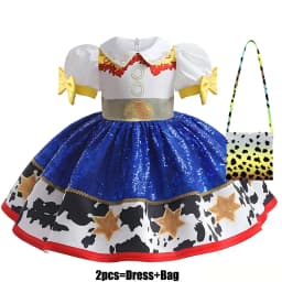Kids Girls Cosplay Costume for Western Cowgirl Dress for Halloween Birthday Theme Party Outfit Cowboy Hat Scarf Sets