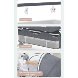 Baby Bed Baby Cribs Baby Cradle Multi Functional with Mosquito Net Stable Safety Newborn Bed Send Gifts Memory Cotton Mattress Storage Bag Parents Enjoy Play with Baby Home Sleeping Bed Fashion and Good Quality