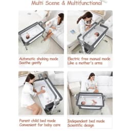 Baby Bed Baby Cribs Baby Cradle Multi Functional with Mosquito Net Stable Safety Newborn Bed Send Gifts Memory Cotton Mattress Storage Bag Parents Enjoy Play with Baby Home Sleeping Bed Fashion and Good Quality