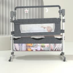 Baby Bed Baby Cribs Baby Cradle Multi Functional with Mosquito Net Stable Safety Newborn Bed Send Gifts Memory Cotton Mattress Storage Bag Parents Enjoy Play with Baby Home Sleeping Bed Fashion and Good Quality