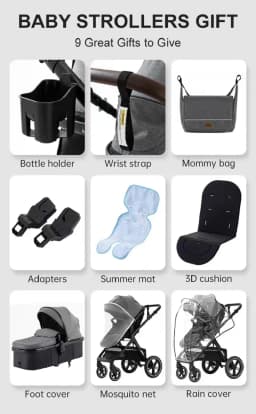 3‑in‑1 Foldable High‑View Baby Stroller Combo with Infant Car Seat, Light‑Weight Aluminum Frame Portable Newborn Carriage, Breathable Summer‑Friendly Baby Pushchair