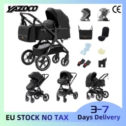 3‑in‑1 Foldable High‑View Baby Stroller Combo with Infant Car Seat, Light‑Weight Aluminum Frame Portable Newborn Carriage, Breathable Summer‑Friendly Baby Pushchair