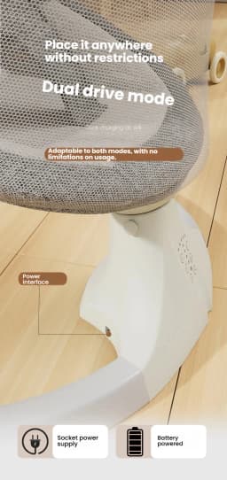 Electric Baby Rocker Swing Chair Intelligent Sleep Pod Bionic Spine Protection Newborn Sooth Recliner with 5 Swing Speeds Bluetooth Music Blackout Canopy Remote Control