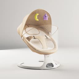 Electric Baby Rocker Swing Chair Intelligent Sleep Pod Bionic Spine Protection Newborn Sooth Recliner with 5 Swing Speeds Bluetooth Music Blackout Canopy Remote Control