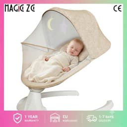 Electric Baby Rocker Swing Chair Intelligent Sleep Pod Bionic Spine Protection Newborn Sooth Recliner with 5 Swing Speeds Bluetooth Music Blackout Canopy Remote Control