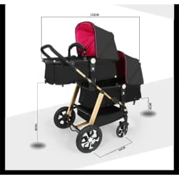 Lightweight Twin Baby Stroller Foldable Double Baby Stroller for Two Children Shock-absorbing Twin Baby Stroller Four Wheel Cart